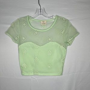 Urban Outfitters Green Cropped Bustier Top